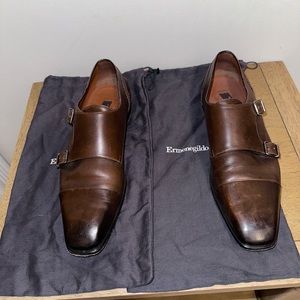 Ermenegildo Zegna Couture Double Monk Strap leather shoes